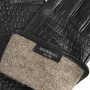 Markberg Nila Croco Handsker Sort Læder