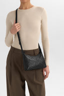 Markberg Avenya Crossbody Taske Sort Flettet Læder