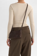 Markberg Avenya Crossbody Taske Dark Brown Flettet Læder
